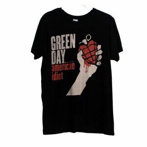 Pacific Mens Black T Shirt Geen Day Band American Idiot Graphic Short Sleeve M